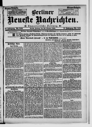 Berliner Neueste Nachrichten vom 30.10.1891