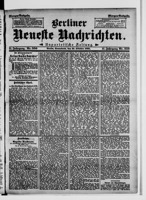 Berliner Neueste Nachrichten vom 31.10.1891