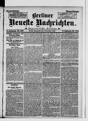 Berliner Neueste Nachrichten vom 07.11.1891