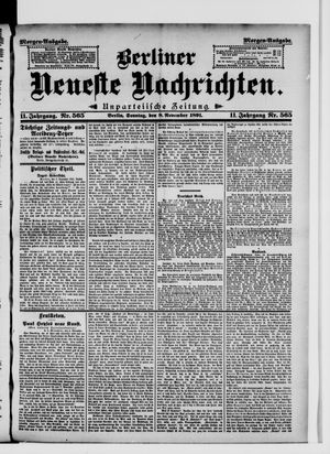 Berliner Neueste Nachrichten vom 08.11.1891