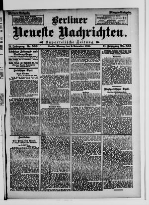 Berliner Neueste Nachrichten vom 09.11.1891