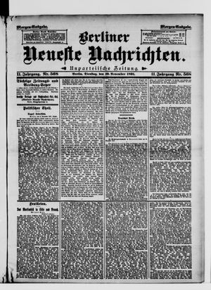Berliner Neueste Nachrichten vom 10.11.1891