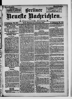 Berliner Neueste Nachrichten vom 11.11.1891