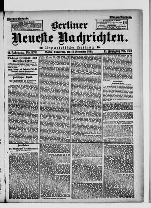 Berliner Neueste Nachrichten vom 12.11.1891