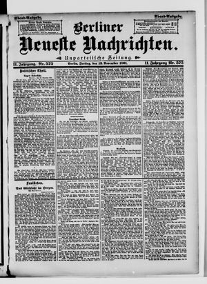 Berliner Neueste Nachrichten vom 13.11.1891