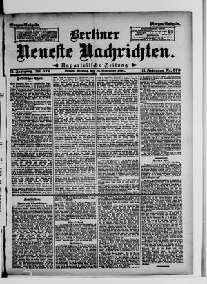 Berliner Neueste Nachrichten vom 16.11.1891