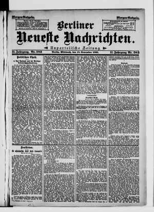 Berliner Neueste Nachrichten vom 18.11.1891