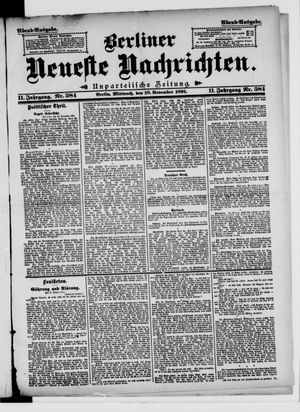 Berliner Neueste Nachrichten vom 18.11.1891
