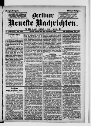 Berliner Neueste Nachrichten vom 20.11.1891