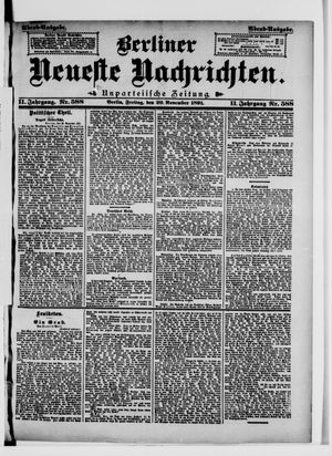 Berliner Neueste Nachrichten vom 20.11.1891