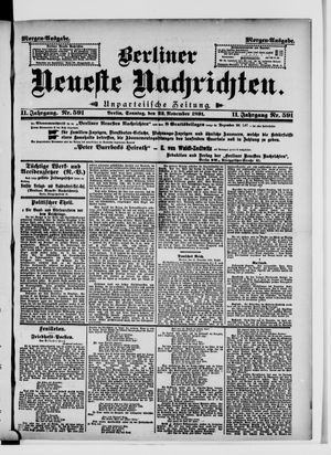 Berliner Neueste Nachrichten vom 22.11.1891