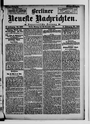 Berliner Neueste Nachrichten vom 23.11.1891