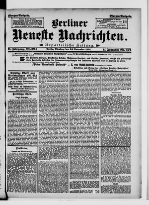 Berliner Neueste Nachrichten vom 24.11.1891