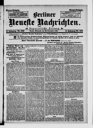 Berliner Neueste Nachrichten vom 25.11.1891