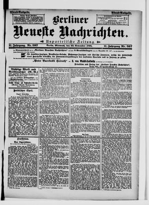 Berliner Neueste Nachrichten vom 25.11.1891