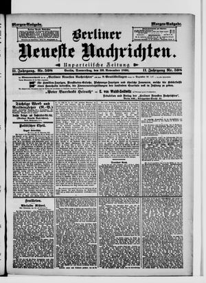Berliner Neueste Nachrichten vom 26.11.1891