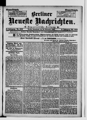 Berliner Neueste Nachrichten on Nov 28, 1891
