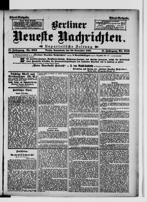 Berliner Neueste Nachrichten vom 28.11.1891