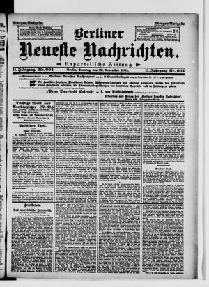 Berliner Neueste Nachrichten vom 29.11.1891
