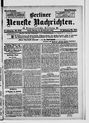 Berliner Neueste Nachrichten vom 30.11.1891