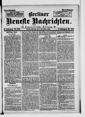 Berliner Neueste Nachrichten vom 07.12.1891
