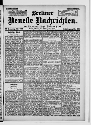 Berliner Neueste Nachrichten on Dec 14, 1891