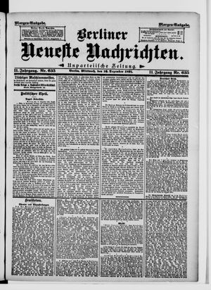 Berliner Neueste Nachrichten vom 16.12.1891