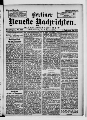 Berliner Neueste Nachrichten vom 17.12.1891