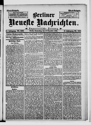 Berliner Neueste Nachrichten vom 17.12.1891