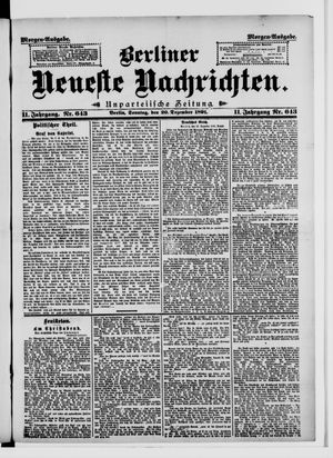 Berliner Neueste Nachrichten vom 20.12.1891
