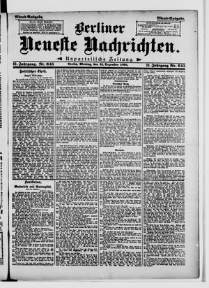 Berliner Neueste Nachrichten vom 21.12.1891