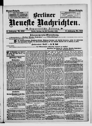 Berliner Neueste Nachrichten on Dec 25, 1891