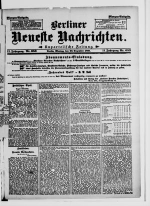 Berliner Neueste Nachrichten vom 28.12.1891