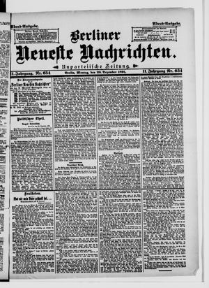 Berliner Neueste Nachrichten vom 28.12.1891