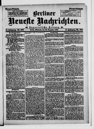 Berliner Neueste Nachrichten vom 30.12.1891