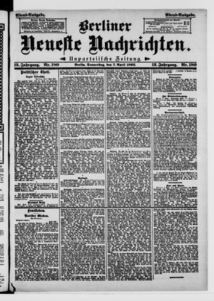 Berliner neueste Nachrichten on Apr 7, 1892
