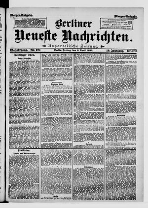 Berliner neueste Nachrichten vom 08.04.1892