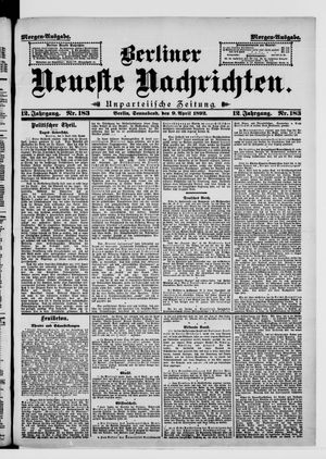 Berliner neueste Nachrichten vom 09.04.1892