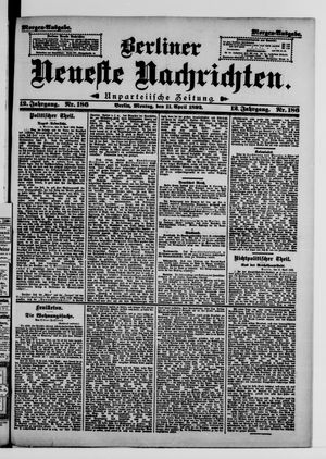 Berliner neueste Nachrichten on Apr 11, 1892