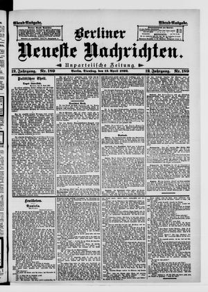 Berliner neueste Nachrichten on Apr 12, 1892