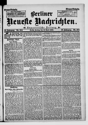 Berliner neueste Nachrichten vom 15.04.1892