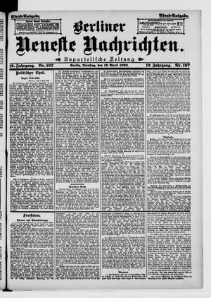 Berliner neueste Nachrichten on Apr 19, 1892