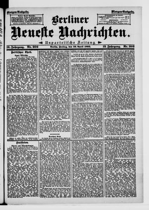 Berliner Neueste Nachrichten vom 22.04.1892