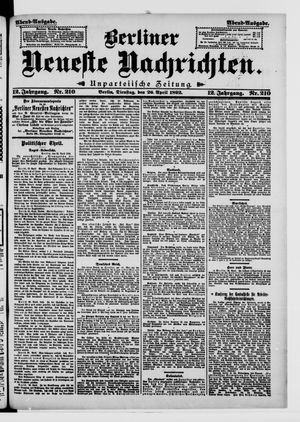 Berliner neueste Nachrichten on Apr 26, 1892