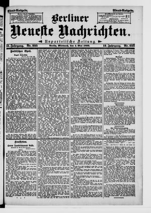 Berliner neueste Nachrichten vom 04.05.1892