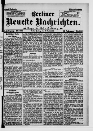 Berliner neueste Nachrichten on May 6, 1892
