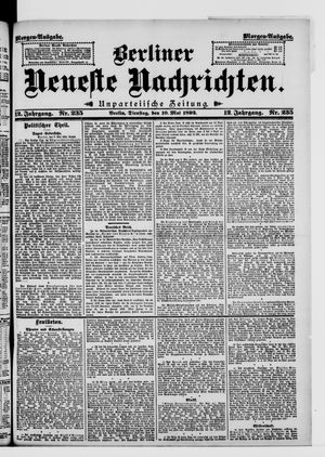 Berliner Neueste Nachrichten vom 10.05.1892