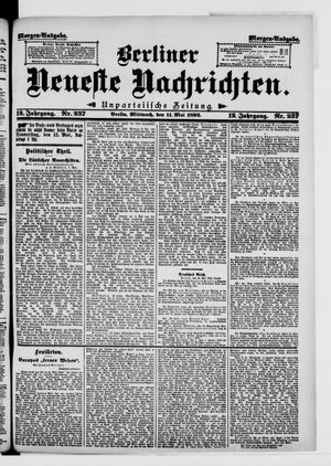 Berliner neueste Nachrichten vom 11.05.1892