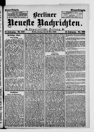 Berliner neueste Nachrichten on May 13, 1892