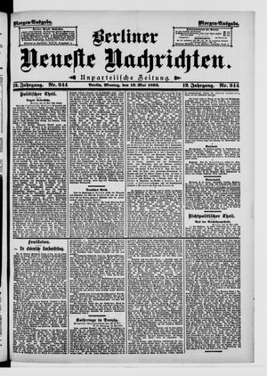 Berliner neueste Nachrichten vom 16.05.1892